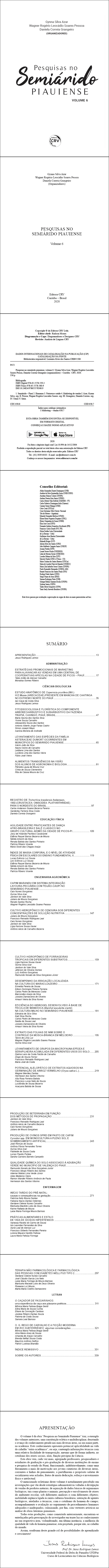 PESQUISAS NO SEMIÁRIDO PIAUIENSE <BR>Volume 6